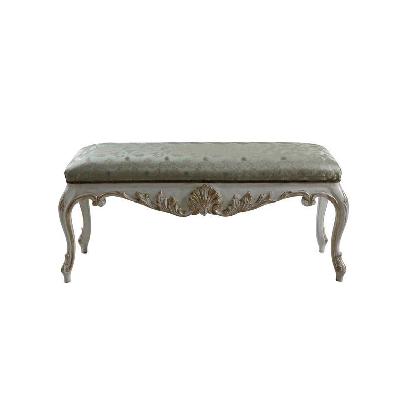 Versailles Regency Gilded Bed-End Bench | Luxury French Classical Upholstered Stool - EKAR FURNITURE,MY SHOP,Versailles Regency Gilded Bed-End Bench | Luxury French Classical Upholstered Stool - EKAR FURNITURE,foshan furniture factory,custom Furniture factory,china furniture factory