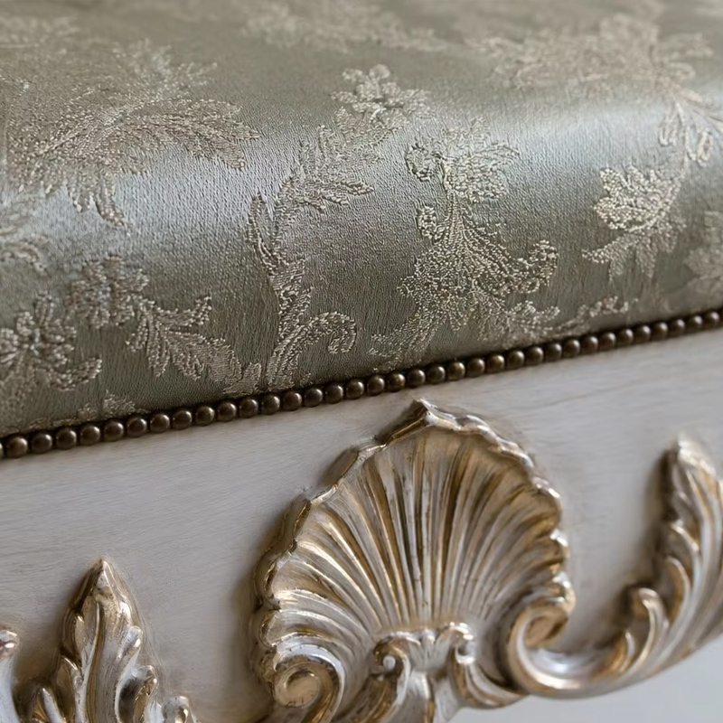 Versailles Regency Gilded Bed-End Bench | Luxury French Classical Upholstered Stool - EKAR FURNITURE,MY SHOP,Versailles Regency Gilded Bed-End Bench | Luxury French Classical Upholstered Stool - EKAR FURNITURE,foshan furniture factory,custom Furniture factory,china furniture factory