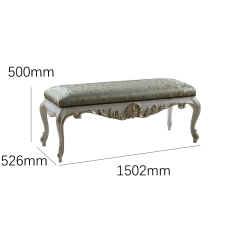 Versailles Regency Gilded Bed-End Bench | Luxury French Classical Upholstered Stool - EKAR FURNITURE,MY SHOP,Versailles Regency Gilded Bed-End Bench | Luxury French Classical Upholstered Stool - EKAR FURNITURE,foshan furniture factory,custom Furniture factory,china furniture factory