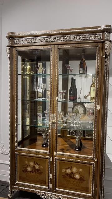 Florentine Floral Heritage Vitrine | Luxury American Classical China Cabinet by EKAR FURNITURE,EKAR FURNITURE CO.,LTD,Florentine Floral Heritage Vitrine | Luxury American Classical China Cabinet by EKAR FURNITURE,foshan furniture factory,custom Furniture factory,china furniture factory