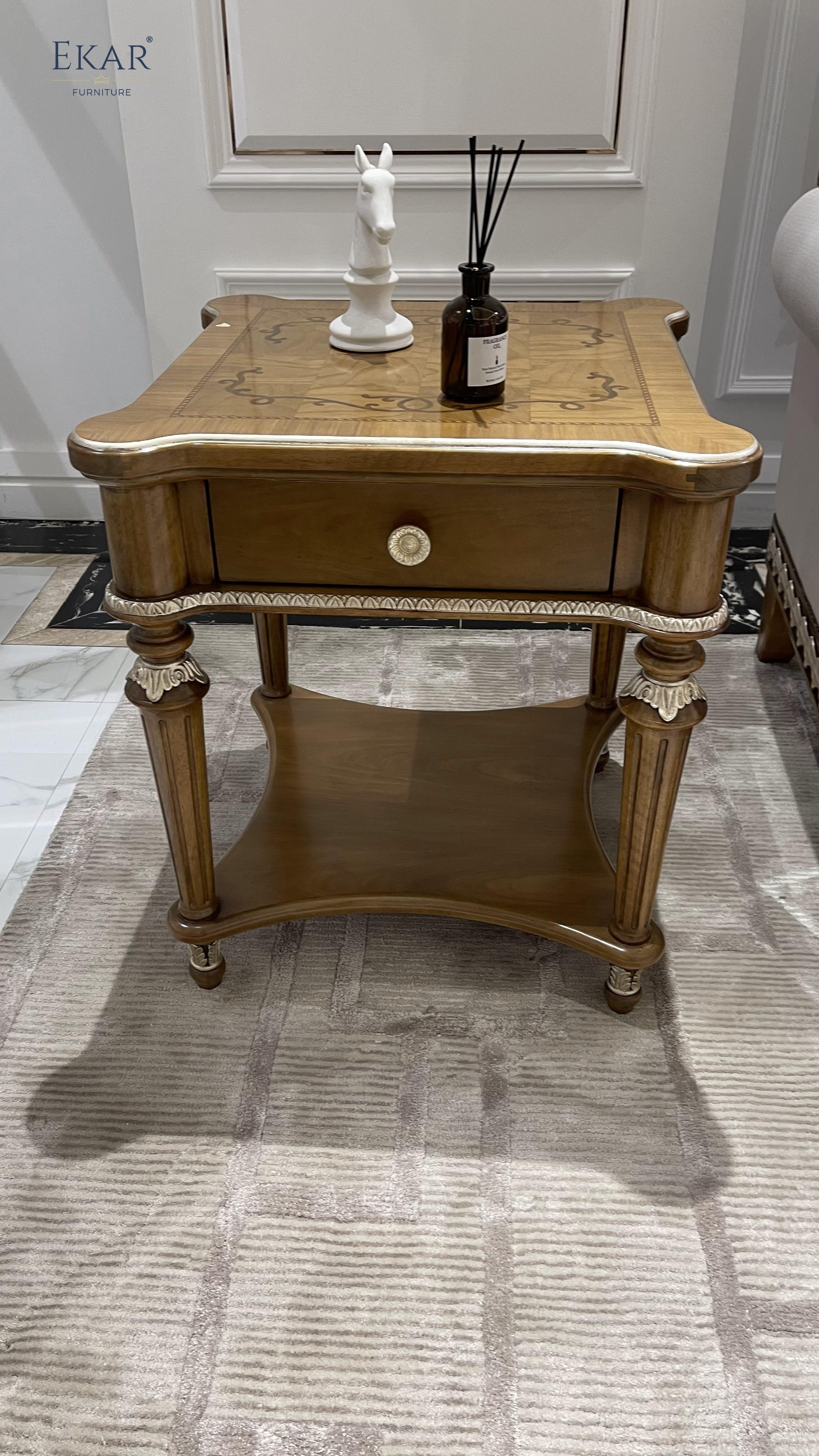EKAR Hampton Estate Square End Table with Inlaid Top and Fluted Legs,EKAR FURNITURE CO.,LTD,EKAR Hampton Estate Square End Table with Inlaid Top and Fluted Legs,foshan furniture factory,custom Furniture factory,china furniture factory