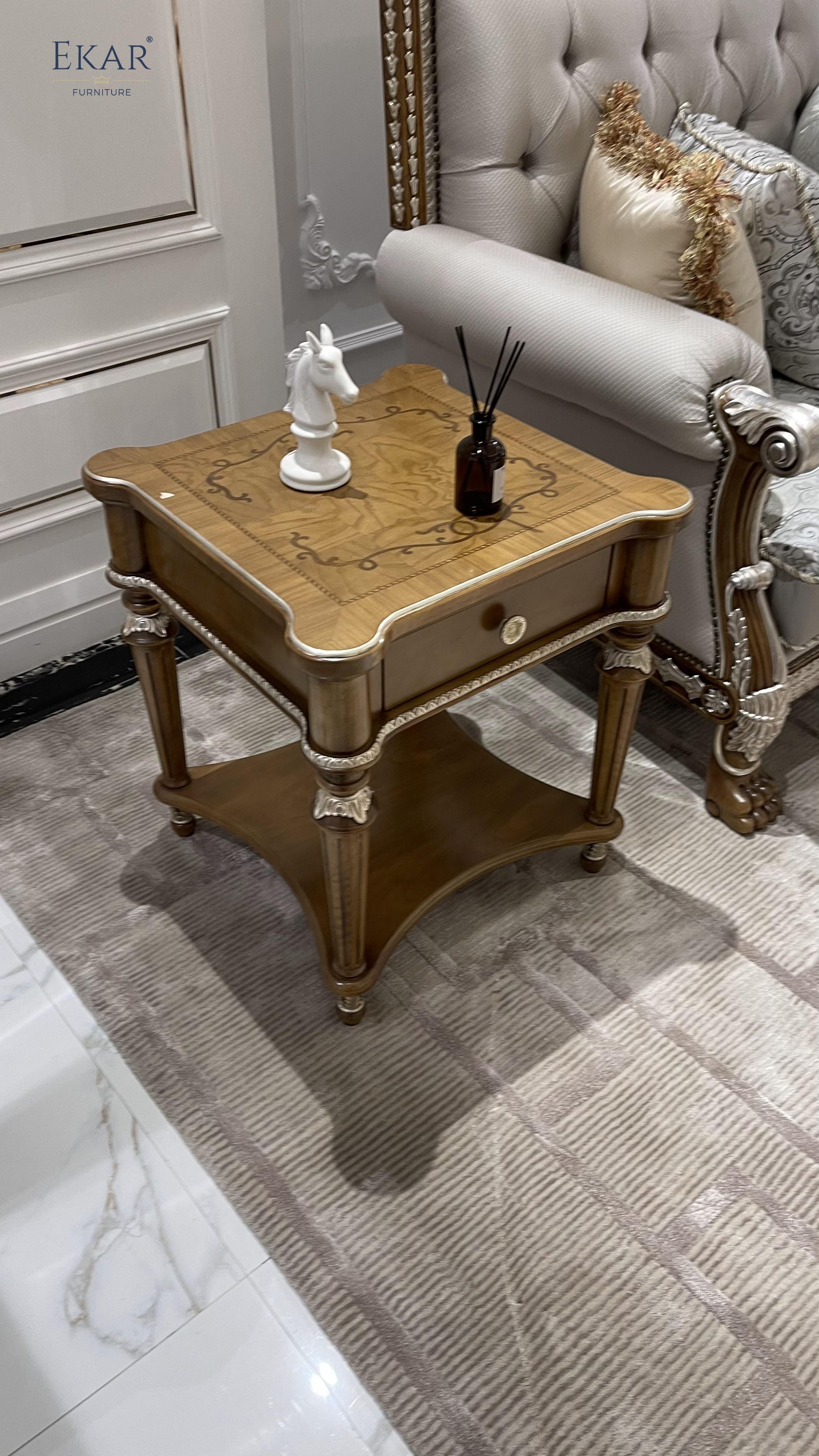 EKAR Hampton Estate Square End Table with Inlaid Top and Fluted Legs,EKAR FURNITURE CO.,LTD,EKAR Hampton Estate Square End Table with Inlaid Top and Fluted Legs,foshan furniture factory,custom Furniture factory,china furniture factory