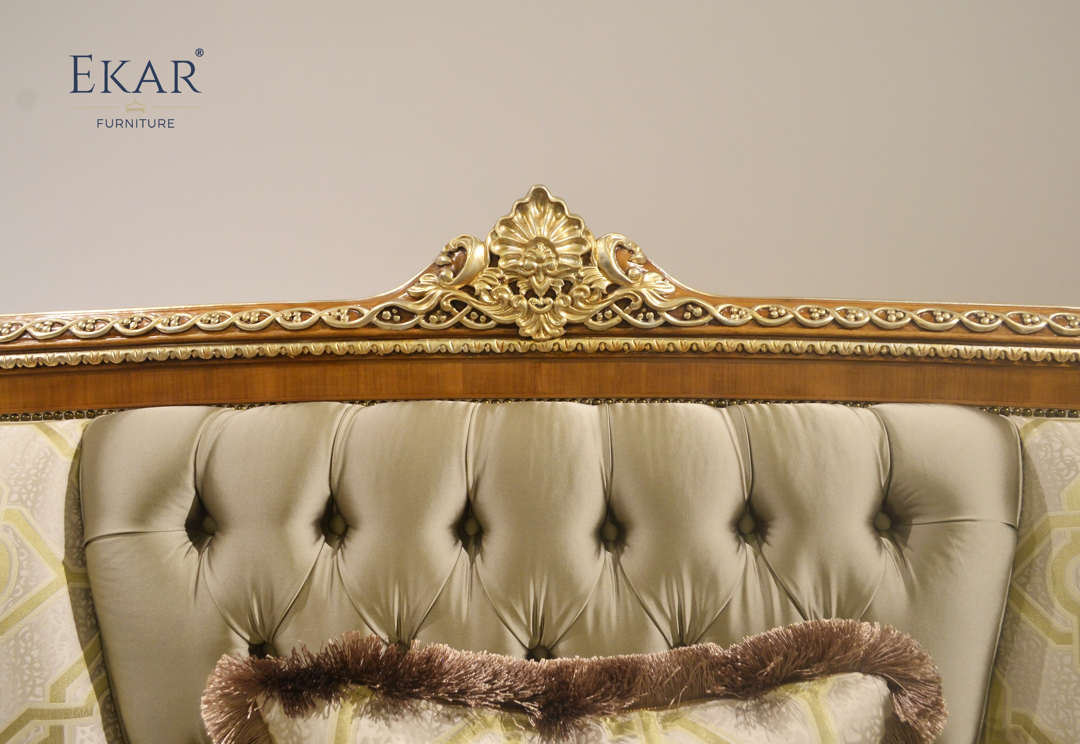 EKAR Genevieve Estate Hand-Carved Wood Sofa with Mixed-Texture Upholstery,EKAR FURNITURE CO.,LTD,EKAR Genevieve Estate Hand-Carved Wood Sofa with Mixed-Texture Upholstery,foshan furniture factory,custom Furniture factory,china furniture factory