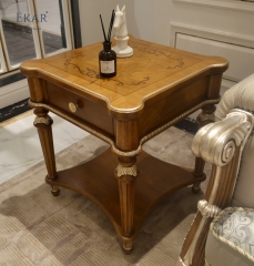 EKAR Hampton Estate Square End Table with Inlaid Top and Fluted Legs,EKAR FURNITURE CO.,LTD,EKAR Hampton Estate Square End Table with Inlaid Top and Fluted Legs,foshan furniture factory,custom Furniture factory,china furniture factory