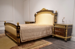 EKAR Windsor Imperial Estate Bed with Gold Leaf Accents and Tufted Headboard,MY SHOP,EKAR Windsor Imperial Estate Bed with Gold Leaf Accents and Tufted Headboard,foshan furniture factory,custom Furniture factory,china furniture factory
