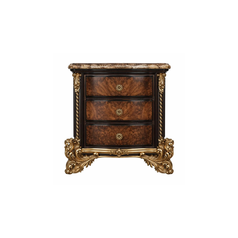Sovereign Empress Burl-Wood Nightstand | Luxury French Classical Hand-Carved Bedside Cabinet - EKAR,EKAR FURNITURE CO.,LTD,Sovereign Empress Burl-Wood Nightstand | Luxury French Classical Hand-Carved Bedside Cabinet - EKAR,foshan furniture factory,custom Furniture factory,china furniture factory
