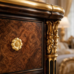 Sovereign Empress Burl-Wood Nightstand | Luxury French Classical Hand-Carved Bedside Cabinet - EKAR,EKAR FURNITURE CO.,LTD,Sovereign Empress Burl-Wood Nightstand | Luxury French Classical Hand-Carved Bedside Cabinet - EKAR,foshan furniture factory,custom Furniture factory,china furniture factory