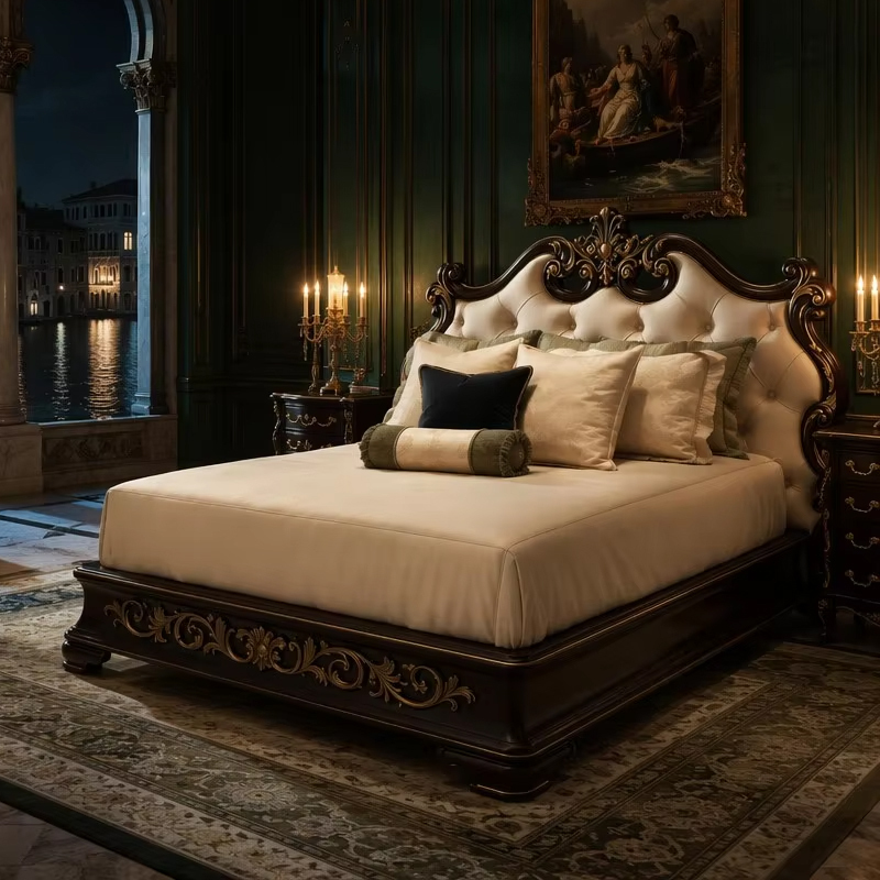 Versailles Royal Hand-Carved Master Bed | Luxury French Classical Gilded Mansion Furniture - EKAR,EKAR FURNITURE CO.,LTD,Versailles Royal Hand-Carved Master Bed | Luxury French Classical Gilded Mansion Furniture - EKAR,foshan furniture factory,custom Furniture factory,china furniture factory