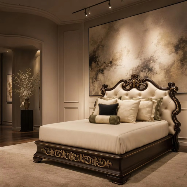 Versailles Royal Hand-Carved Master Bed | Luxury French Classical Gilded Mansion Furniture - EKAR,EKAR FURNITURE CO.,LTD,Versailles Royal Hand-Carved Master Bed | Luxury French Classical Gilded Mansion Furniture - EKAR,foshan furniture factory,custom Furniture factory,china furniture factory