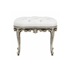 Valence Argento Neoclassical Vanity Stool | Luxury French Classical Silver-Gilded Seating - EKAR,EKAR FURNITURE CO.,LTD,Valence Argento Neoclassical Vanity Stool | Luxury French Classical Silver-Gilded Seating - EKAR,foshan furniture factory,custom Furniture factory,china furniture factory