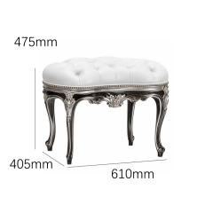 Valence Argento Neoclassical Vanity Stool | Luxury French Classical Silver-Gilded Seating - EKAR,EKAR FURNITURE CO.,LTD,Valence Argento Neoclassical Vanity Stool | Luxury French Classical Silver-Gilded Seating - EKAR,foshan furniture factory,custom Furniture factory,china furniture factory