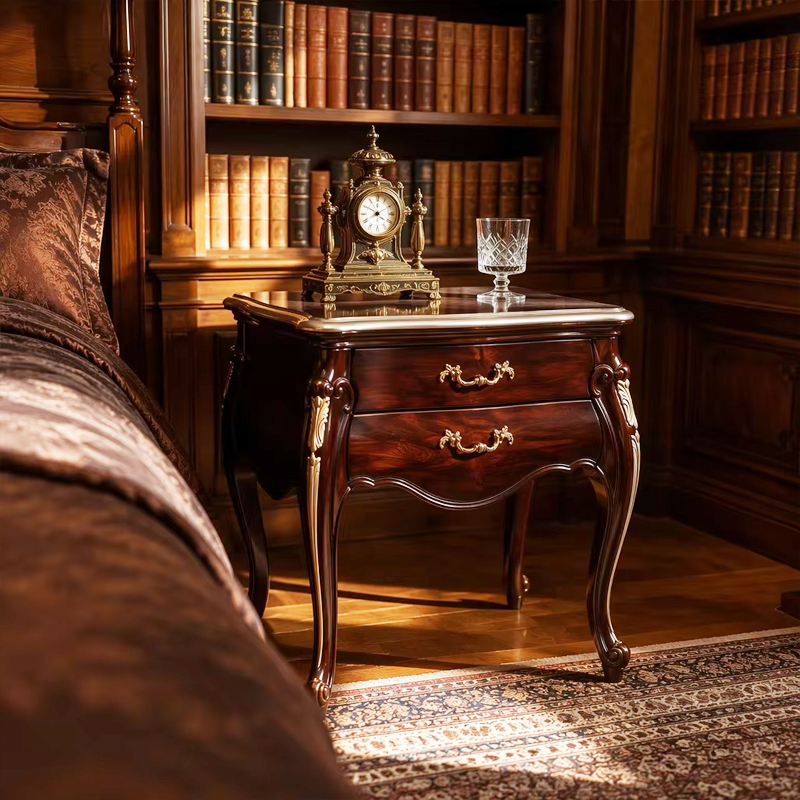 Valence Heritage Silver-Accented Nightstand | Luxury French Classical Bedside Cabinet - EKAR,EKAR FURNITURE CO.,LTD,Valence Heritage Silver-Accented Nightstand | Luxury French Classical Bedside Cabinet - EKAR,foshan furniture factory,custom Furniture factory,china furniture factory