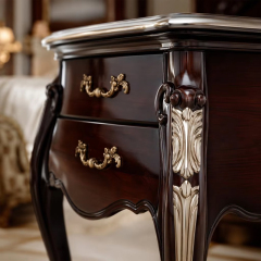 Valence Heritage Silver-Accented Nightstand | Luxury French Classical Bedside Cabinet - EKAR,EKAR FURNITURE CO.,LTD,Valence Heritage Silver-Accented Nightstand | Luxury French Classical Bedside Cabinet - EKAR,foshan furniture factory,custom Furniture factory,china furniture factory