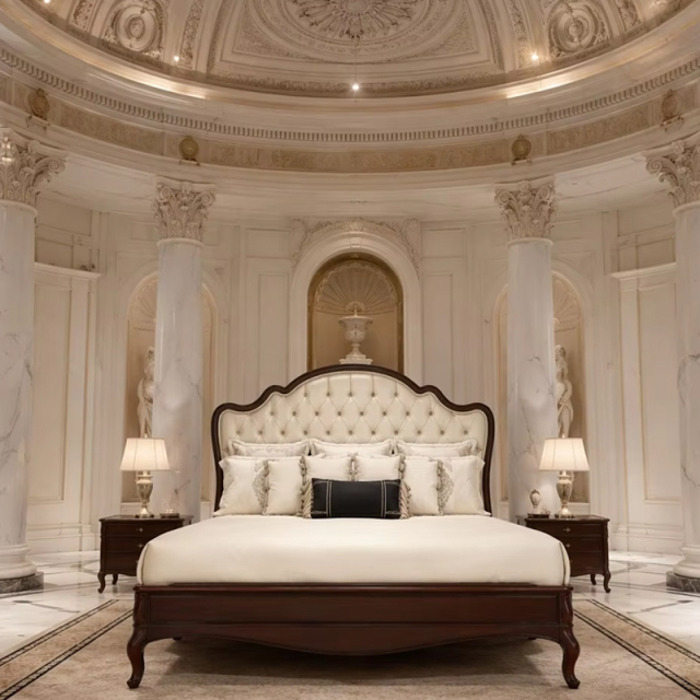 Majestic Heirloom Tufted Master Bed | Luxury French Classical Mahogany Bedroom Furniture - EKAR,EKAR FURNITURE CO.,LTD,Majestic Heirloom Tufted Master Bed | Luxury French Classical Mahogany Bedroom Furniture - EKAR,foshan furniture factory,custom Furniture factory,china furniture factory