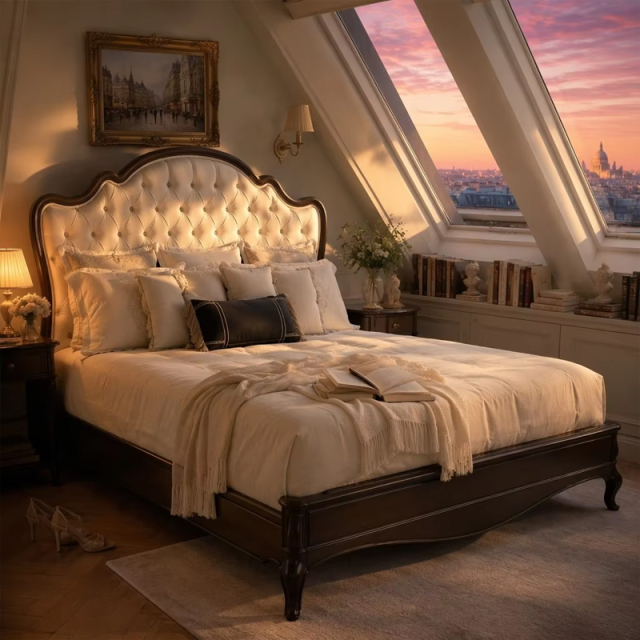 Majestic Heirloom Tufted Master Bed | Luxury French Classical Mahogany Bedroom Furniture - EKAR,EKAR FURNITURE CO.,LTD,Majestic Heirloom Tufted Master Bed | Luxury French Classical Mahogany Bedroom Furniture - EKAR,foshan furniture factory,custom Furniture factory,china furniture factory
