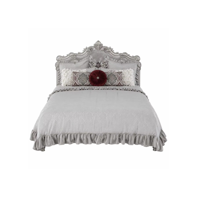 Versailles Argento Imperial Master Bed | Luxury French Classical Silver-Gilded Furniture - EKAR EK-MS-3008A58K,EKAR FURNITURE CO.,LTD,Versailles Argento Imperial Master Bed | Luxury French Classical Silver-Gilded Furniture - EKAR EK-MS-3008A58K,foshan furniture factory,custom Furniture factory,china furniture factory