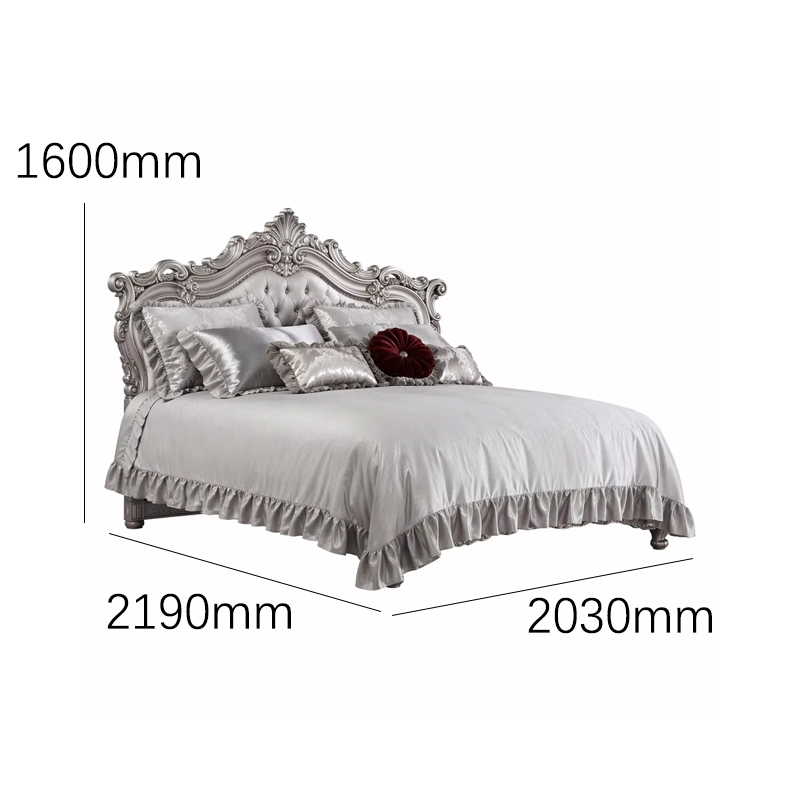 Versailles Argento Imperial Master Bed | Luxury French Classical Silver-Gilded Furniture - EKAR EK-MS-3008A58K,EKAR FURNITURE CO.,LTD,Versailles Argento Imperial Master Bed | Luxury French Classical Silver-Gilded Furniture - EKAR EK-MS-3008A58K,foshan furniture factory,custom Furniture factory,china furniture factory