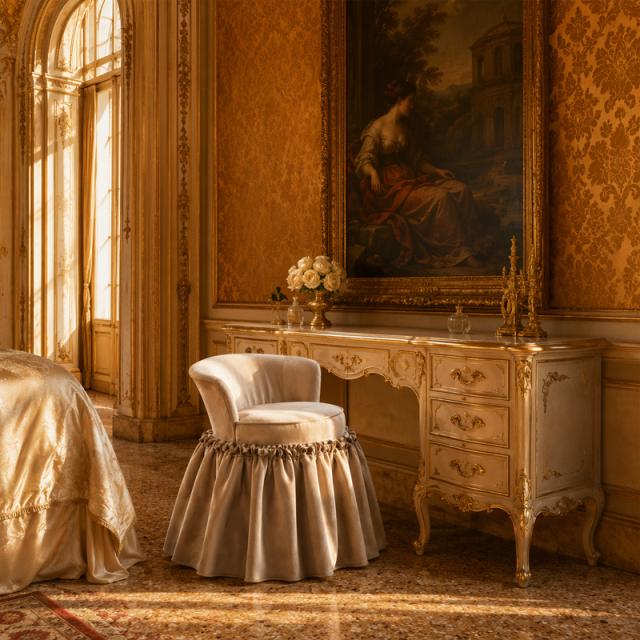 Seraphina Pearl Velvet Vanity Stool | Luxury Neoclassical Dressing Chair - EKAR,EKAR FURNITURE CO.,LTD,Seraphina Pearl Velvet Vanity Stool | Luxury Neoclassical Dressing Chair - EKAR,foshan furniture factory,custom Furniture factory,china furniture factory