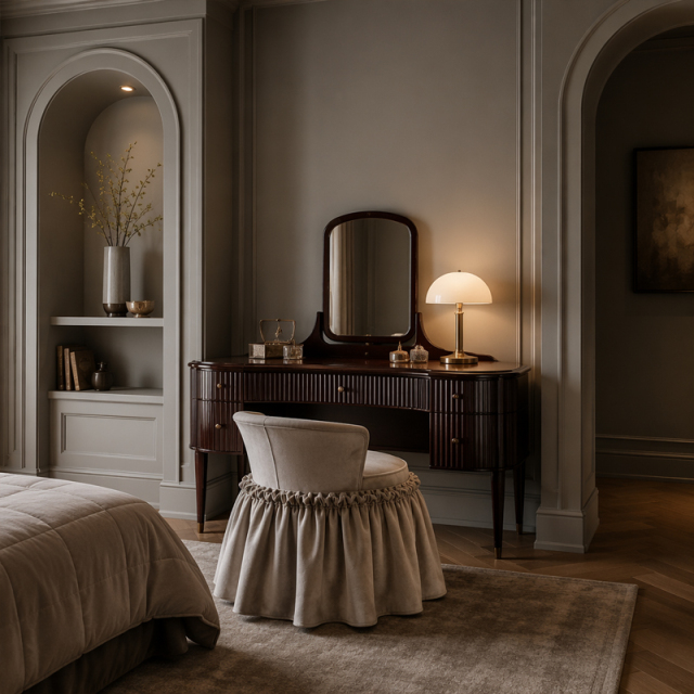 Seraphina Pearl Velvet Vanity Stool | Luxury Neoclassical Dressing Chair - EKAR,EKAR FURNITURE CO.,LTD,Seraphina Pearl Velvet Vanity Stool | Luxury Neoclassical Dressing Chair - EKAR,foshan furniture factory,custom Furniture factory,china furniture factory