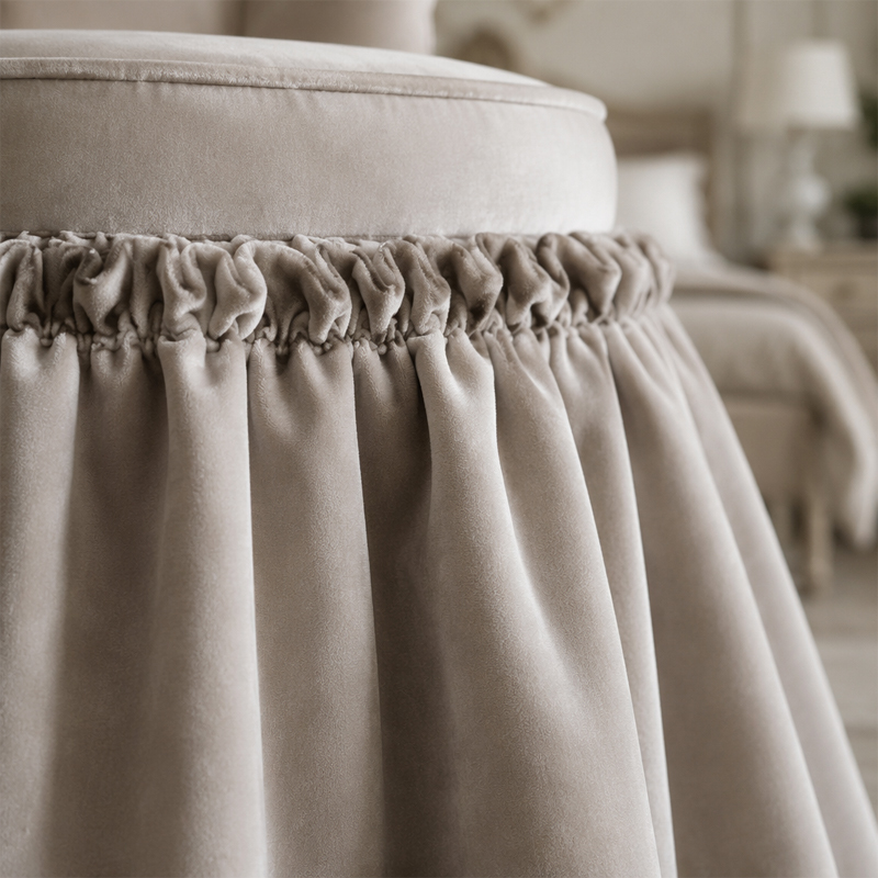Seraphina Pearl Velvet Vanity Stool | Luxury Neoclassical Dressing Chair - EKAR,EKAR FURNITURE CO.,LTD,Seraphina Pearl Velvet Vanity Stool | Luxury Neoclassical Dressing Chair - EKAR,foshan furniture factory,custom Furniture factory,china furniture factory