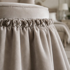 Seraphina Pearl Velvet Vanity Stool | Luxury Neoclassical Dressing Chair - EKAR,EKAR FURNITURE CO.,LTD,Seraphina Pearl Velvet Vanity Stool | Luxury Neoclassical Dressing Chair - EKAR,foshan furniture factory,custom Furniture factory,china furniture factory