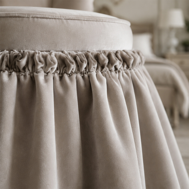 Seraphina Pearl Velvet Vanity Stool | Luxury Neoclassical Dressing Chair - EKAR,EKAR FURNITURE CO.,LTD,Seraphina Pearl Velvet Vanity Stool | Luxury Neoclassical Dressing Chair - EKAR,foshan furniture factory,custom Furniture factory,china furniture factory