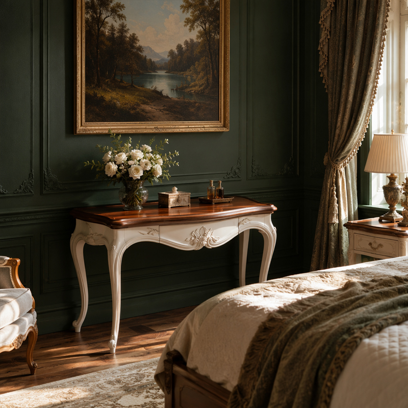 Aurelia Heritage Serpentine Vanity Table | Luxury French Neoclassical Dressing Console - EKAR,EKAR FURNITURE CO.,LTD,Aurelia Heritage Serpentine Vanity Table | Luxury French Neoclassical Dressing Console - EKAR,foshan furniture factory,custom Furniture factory,china furniture factory