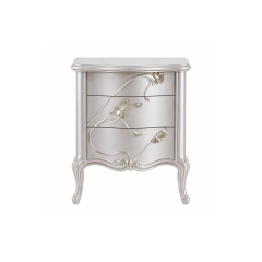Valence Argento Floral Nightstand | Luxury French Classical Silver Bedside Cabinet - EKAR,EKAR FURNITURE CO.,LTD,Valence Argento Floral Nightstand | Luxury French Classical Silver Bedside Cabinet - EKAR,foshan furniture factory,custom Furniture factory,china furniture factory