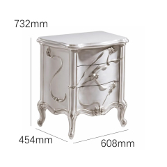 Valence Argento Floral Nightstand | Luxury French Classical Silver Bedside Cabinet - EKAR,EKAR FURNITURE CO.,LTD,Valence Argento Floral Nightstand | Luxury French Classical Silver Bedside Cabinet - EKAR,foshan furniture factory,custom Furniture factory,china furniture factory
