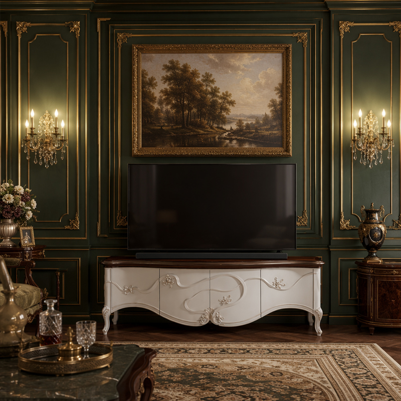 Valence Heritage Floral Media Console | Luxury French Classical TV Stand - EKAR,MY SHOP,Valence Heritage Floral Media Console | Luxury French Classical TV Stand - EKAR,foshan furniture factory,custom Furniture factory,china furniture factory