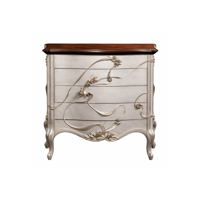 Valence Argento Floral Chest of Drawers | Luxury French Classical Silver Dresser - EKAR,EKAR FURNITURE CO.,LTD,Valence Argento Floral Chest of Drawers | Luxury French Classical Silver Dresser - EKAR,foshan furniture factory,custom Furniture factory,china furniture factory