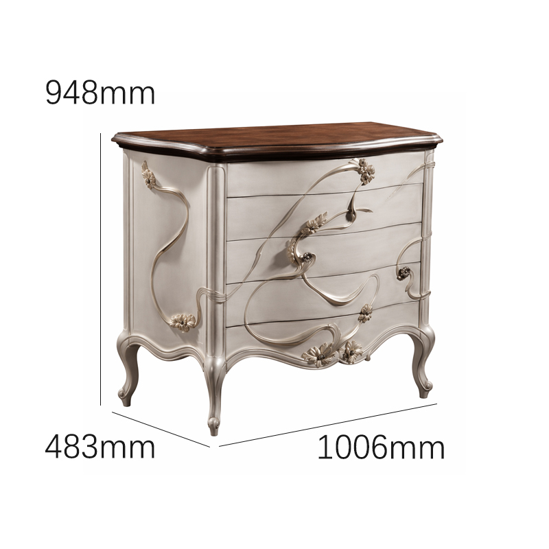 Valence Argento Floral Chest of Drawers | Luxury French Classical Silver Dresser - EKAR,EKAR FURNITURE CO.,LTD,Valence Argento Floral Chest of Drawers | Luxury French Classical Silver Dresser - EKAR,foshan furniture factory,custom Furniture factory,china furniture factory