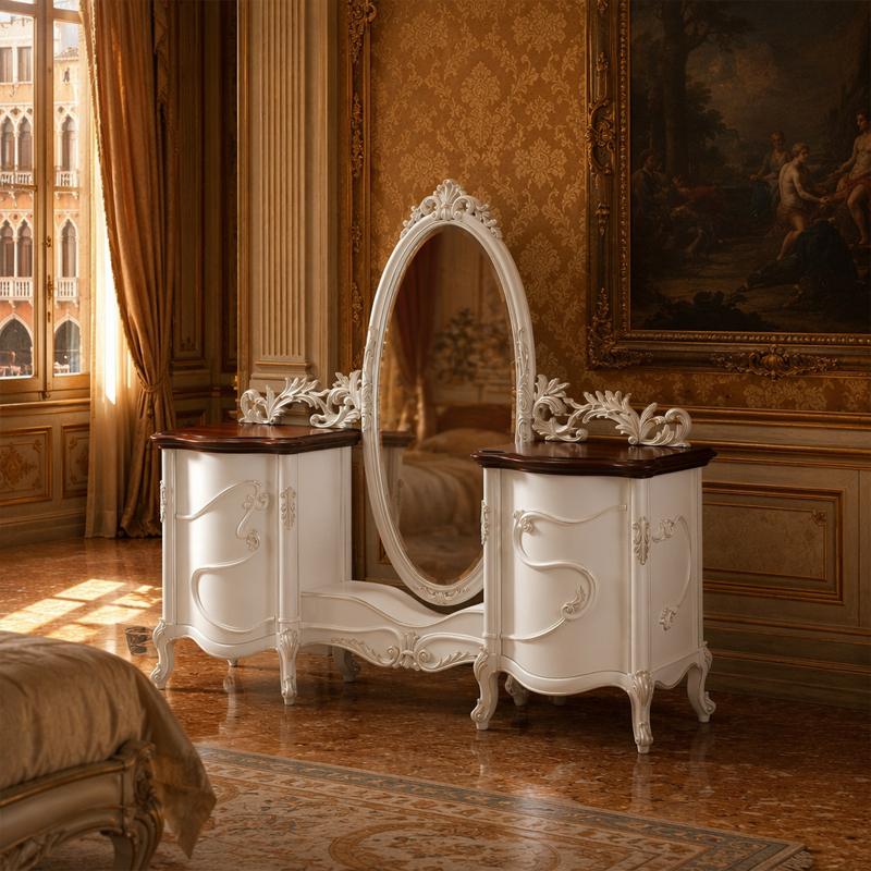 Aurelia Heritage Gilded Vanity &amp; Grand Oval Mirror | Luxury French Classical Dressing Table - EKAR,EKAR FURNITURE CO.,LTD,Aurelia Heritage Gilded Vanity &amp; Grand Oval Mirror | Luxury French Classical Dressing Table - EKAR,foshan furniture factory,custom Furniture factory,china furniture factory