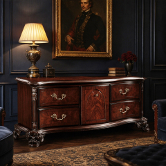 Regency Burl-Wood Heritage Media Console | Luxury French Classical TV Stand - EKAR FURNITURE,EKAR FURNITURE CO.,LTD,Regency Burl-Wood Heritage Media Console | Luxury French Classical TV Stand - EKAR FURNITURE,foshan furniture factory,custom Furniture factory,china furniture factory