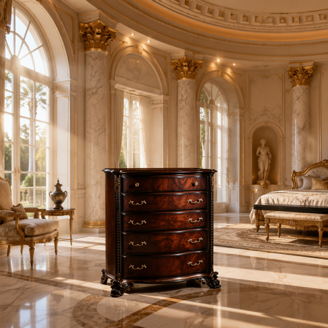 Regency Heirloom Bow-Front Chest of Drawers | Luxury French Classical Mahogany Dresser - EKAR FURNITURE,EKAR FURNITURE CO.,LTD,Regency Heirloom Bow-Front Chest of Drawers | Luxury French Classical Mahogany Dresser - EKAR FURNITURE,foshan furniture factory,custom Furniture factory,china furniture factory