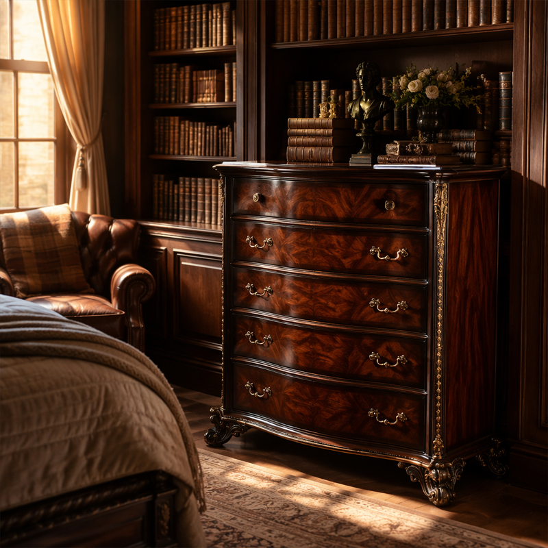 Regency Heirloom Bow-Front Chest of Drawers | Luxury French Classical Mahogany Dresser - EKAR FURNITURE,EKAR FURNITURE CO.,LTD,Regency Heirloom Bow-Front Chest of Drawers | Luxury French Classical Mahogany Dresser - EKAR FURNITURE,foshan furniture factory,custom Furniture factory,china furniture factory