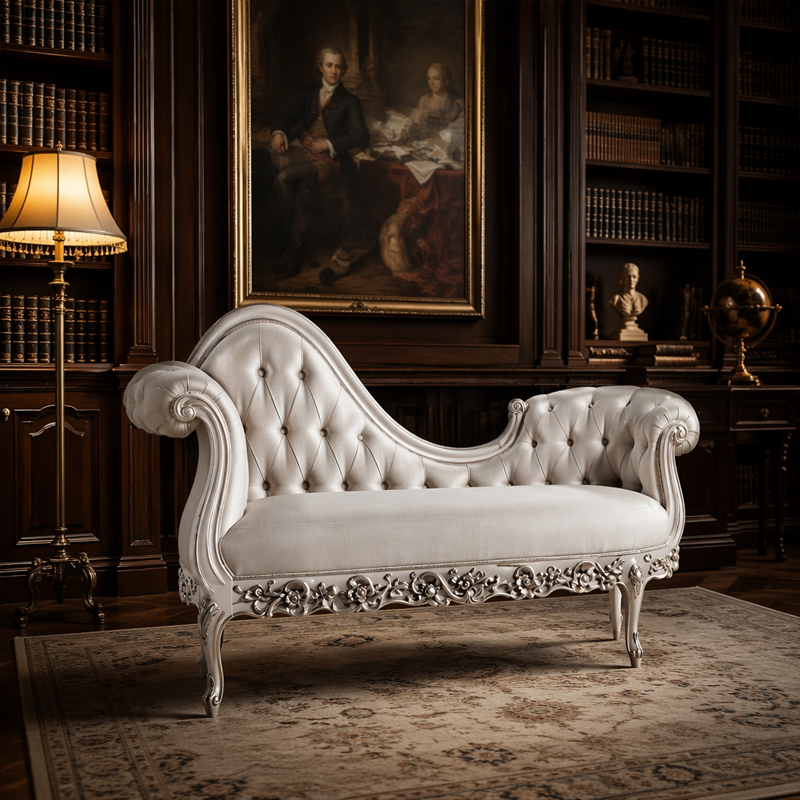 Seraphina Imperial Tufted Chaise Lounge | Luxury French Neoclassical Daybed - EKAR,EKAR FURNITURE CO.,LTD,Seraphina Imperial Tufted Chaise Lounge | Luxury French Neoclassical Daybed - EKAR,foshan furniture factory,custom Furniture factory,china furniture factory