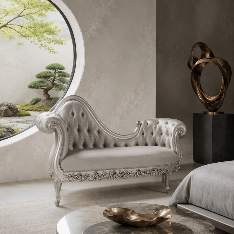 Seraphina Imperial Tufted Chaise Lounge | Luxury French Neoclassical Daybed - EKAR,EKAR FURNITURE CO.,LTD,Seraphina Imperial Tufted Chaise Lounge | Luxury French Neoclassical Daybed - EKAR,foshan furniture factory,custom Furniture factory,china furniture factory