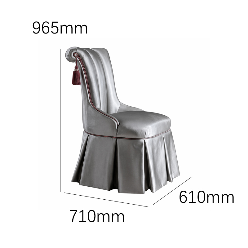 Seraphina Couture Pleated Vanity Chair | Luxury French Classical Silver Upholstered Dressing Stool - EKAR,EKAR FURNITURE CO.,LTD,Seraphina Couture Pleated Vanity Chair | Luxury French Classical Silver Upholstered Dressing Stool - EKAR,foshan furniture factory,custom Furniture factory,china furniture factory