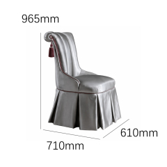Seraphina Couture Pleated Vanity Chair | Luxury French Classical Silver Upholstered Dressing Stool - EKAR,EKAR FURNITURE CO.,LTD,Seraphina Couture Pleated Vanity Chair | Luxury French Classical Silver Upholstered Dressing Stool - EKAR,foshan furniture factory,custom Furniture factory,china furniture factory