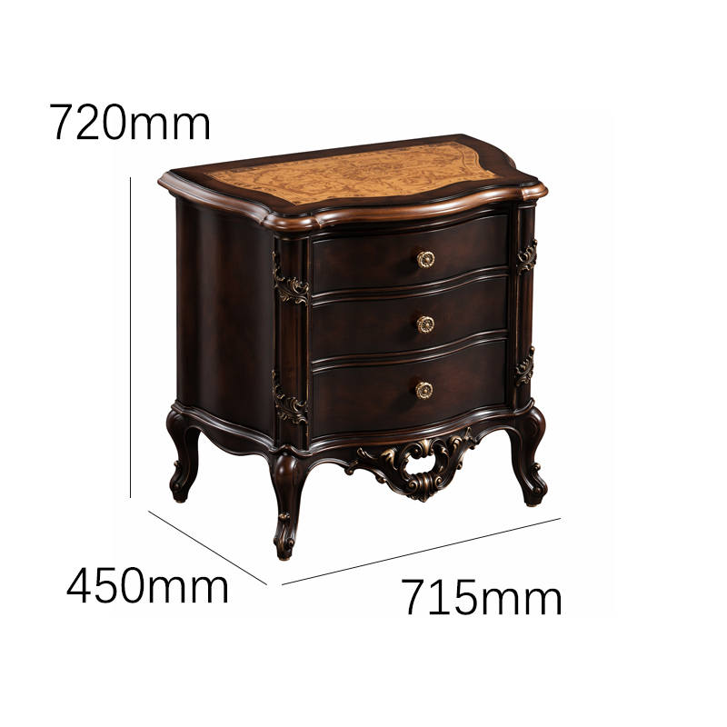Chateau Heritage French Classical Nightstand | Luxury Hand-Carved Bedside Cabinet - EKAR,EKAR FURNITURE CO.,LTD,Chateau Heritage French Classical Nightstand | Luxury Hand-Carved Bedside Cabinet - EKAR,foshan furniture factory,custom Furniture factory,china furniture factory