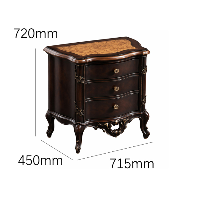 Chateau Heritage French Classical Nightstand | Luxury Hand-Carved Bedside Cabinet - EKAR,EKAR FURNITURE CO.,LTD,Chateau Heritage French Classical Nightstand | Luxury Hand-Carved Bedside Cabinet - EKAR,foshan furniture factory,custom Furniture factory,china furniture factory
