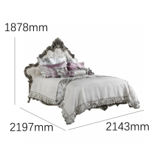 Valence Argento Neoclassical Tufted Bed | Luxury French Classical Silver Gilded Furniture - EKAR,EKAR FURNITURE CO.,LTD,Valence Argento Neoclassical Tufted Bed | Luxury French Classical Silver Gilded Furniture - EKAR,foshan furniture factory,custom Furniture factory,china furniture factory