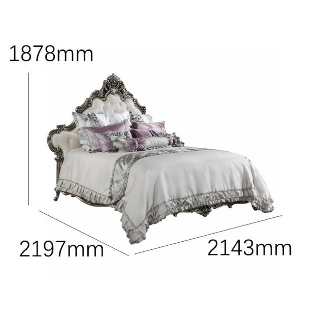 Valence Argento Neoclassical Tufted Bed | Luxury French Classical Silver Gilded Furniture - EKAR,EKAR FURNITURE CO.,LTD,Valence Argento Neoclassical Tufted Bed | Luxury French Classical Silver Gilded Furniture - EKAR,foshan furniture factory,custom Furniture factory,china furniture factory