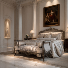 Sovereign Imperial Bed-End Bench | Luxury French Classical Upholstered Master Suite Settee - EKAR,EKAR FURNITURE CO.,LTD,Sovereign Imperial Bed-End Bench | Luxury French Classical Upholstered Master Suite Settee - EKAR,foshan furniture factory,custom Furniture factory,china furniture factory