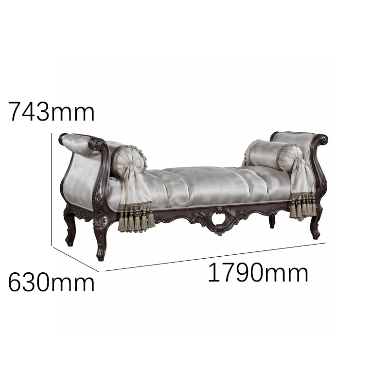 Sovereign Imperial Bed-End Bench | Luxury French Classical Upholstered Master Suite Settee - EKAR,EKAR FURNITURE CO.,LTD,Sovereign Imperial Bed-End Bench | Luxury French Classical Upholstered Master Suite Settee - EKAR,foshan furniture factory,custom Furniture factory,china furniture factory