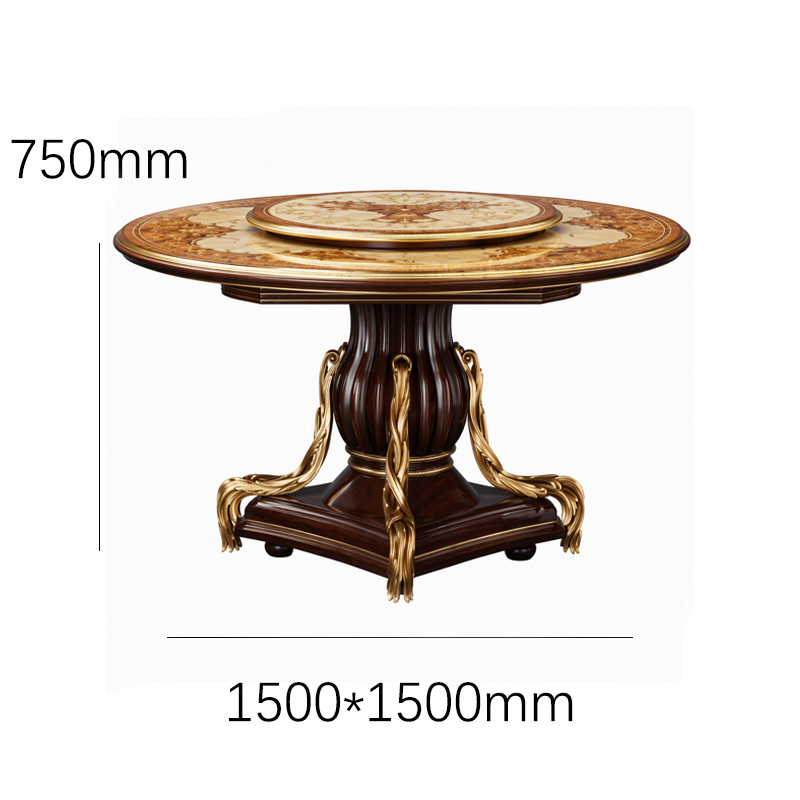 Majestic Sovereign Marquetry Round Dining Table | Luxury French Classical Pedestal Furniture - EKAR,EKAR FURNITURE CO.,LTD,Majestic Sovereign Marquetry Round Dining Table | Luxury French Classical Pedestal Furniture - EKAR,foshan furniture factory,custom Furniture factory,china furniture factory