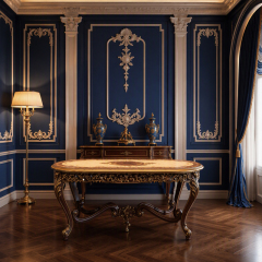 Baroque Medallion Oblong Console Table | Luxury French Classical Gilded Entryway Table - EKAR FURNITURE,EKAR FURNITURE CO.,LTD,Baroque Medallion Oblong Console Table | Luxury French Classical Gilded Entryway Table - EKAR FURNITURE,foshan furniture factory,custom Furniture factory,china furniture factory