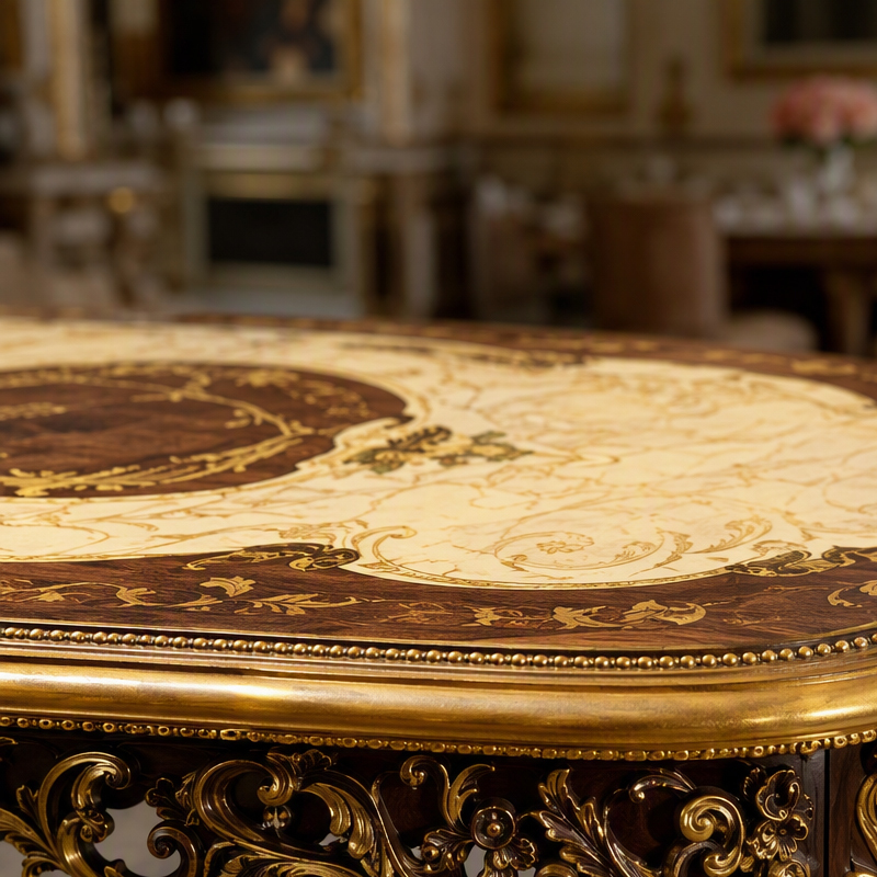 Baroque Medallion Oblong Console Table | Luxury French Classical Gilded Entryway Table - EKAR FURNITURE,EKAR FURNITURE CO.,LTD,Baroque Medallion Oblong Console Table | Luxury French Classical Gilded Entryway Table - EKAR FURNITURE,foshan furniture factory,custom Furniture factory,china furniture factory
