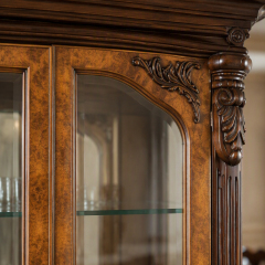 Sovereign Burl-Wood Bow-Front Vitrine | Luxury French Classical Glass Curio Wine Cabinet - EKAR FURNITURE,EKAR FURNITURE CO.,LTD,Sovereign Burl-Wood Bow-Front Vitrine | Luxury French Classical Glass Curio Wine Cabinet - EKAR FURNITURE,foshan furniture factory,custom Furniture factory,china furniture factory